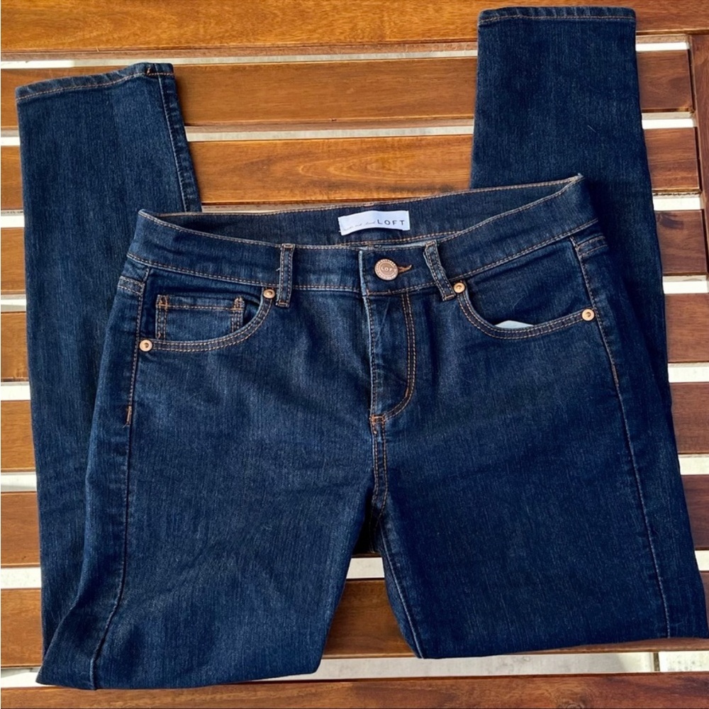 Loft Modern Skinny Jeans In Dark Rinse Wash Size 27/4P